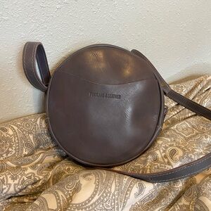Portland Leather Circle Crossbody Bag In Nebula